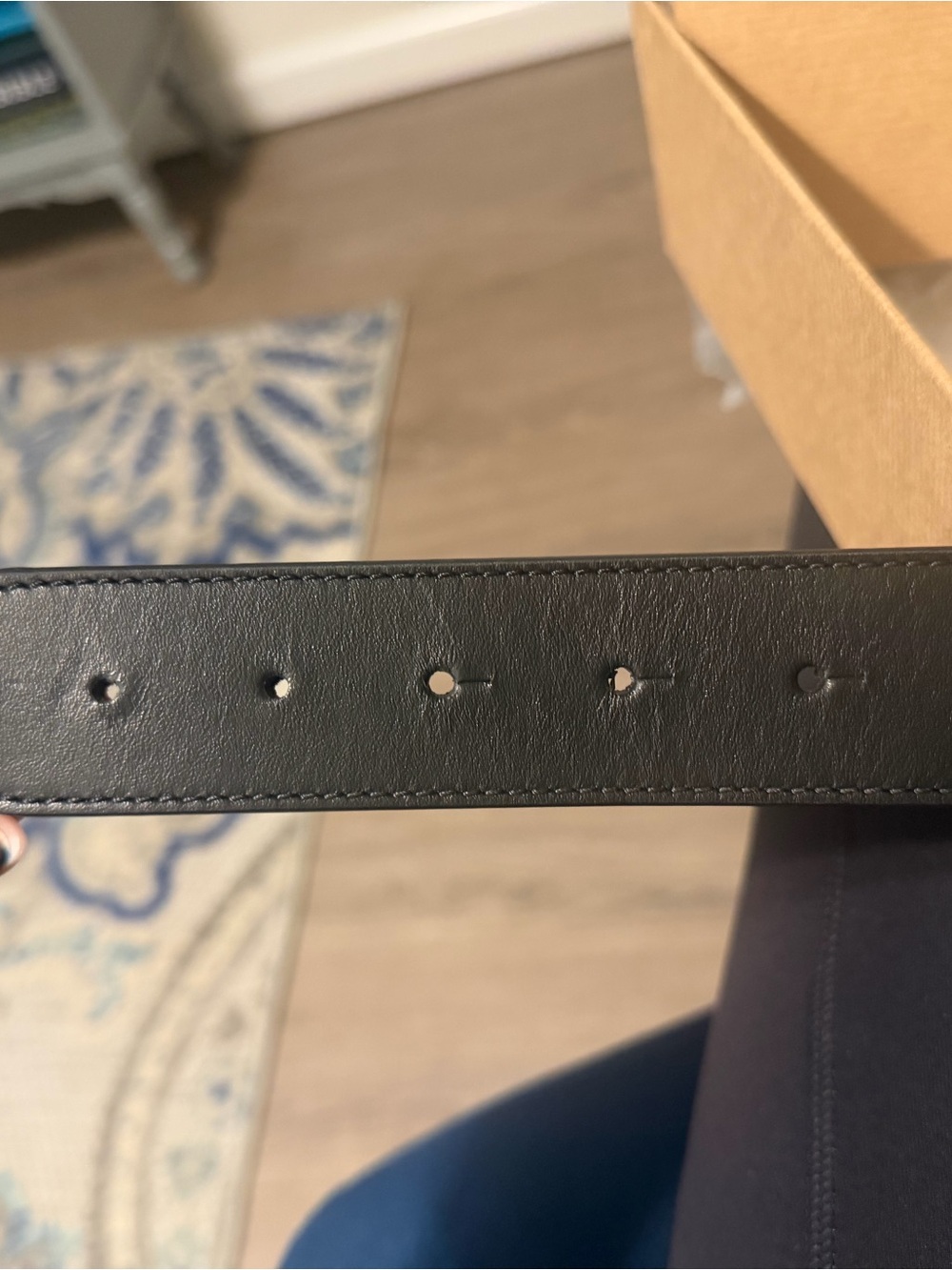 Christian Louboutin Black Leather Belt with Gold Signature Buckle - Picture 6 of 11